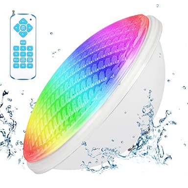 KOLLNIUN Eclairage Piscine LED, Spot Piscine Etanche 40W Lampe Piscine LED, Projecteur RVB avec Télécommande, 7 Couleurs Réglables, 12 Modes D'éclairage, 12V AC/DC Eclairage de la Pool