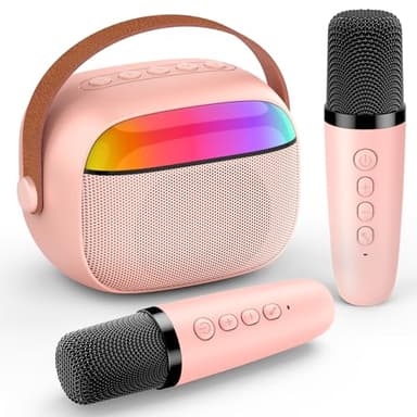 Gralal Cadeau Fille Karaoke Enfant 2 Micros Sans Fil Micro Jouet An 3-12 Ans