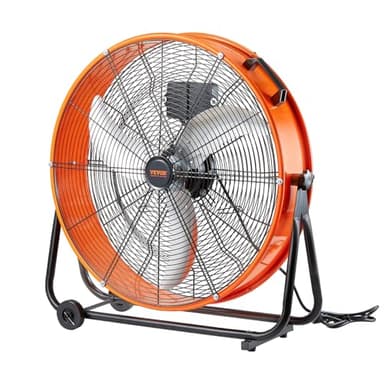 VEVOR Ventilateur à Tambour Industriel 0,6 m Haute Vitesse Utilisation Commerciale Robuste, 3 Vitesses, 8700 CFM, Inclinaison Réglable à 360°, Minuterie 0-2 h, pour Entrepôt, Atelier, Usine, Sous-sol