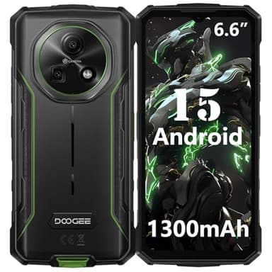 DOOGEE Fire 5 Téléphone Portable Incassable, 13000mAh Smartphone Incassable, 6.6''HD+ 90Hz, Smartphone Incassable Android 15, 12Go(3+9)+64Go/2To, Octa Core/Face ID/GPS/NFC/OTG, Vert