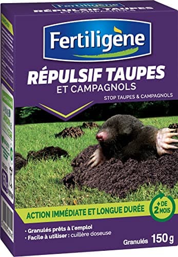 Fertiligène FREPTAUP - Répulsif Granulés Taupes et Campagnols 150 g - Action immédiate et Longue durée - Jusqu'à 85 Jours d'éfficacité, Neutre