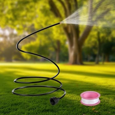 MSDADA Brume de tuyau pour terrasse extérieure, 2 m, flexible sur pied, brume de jardin portable pour refroidir en plein air, système de brume pour arrière-cour, bain d'oiseaux, jardins, pelouses,