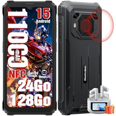 Blackview BV6200 Plus Téléphone Incassable 2026, Batterie 11000mAh Téléphone Portable Incassable 24Go+128Go/2To TF, 6.56" HD+, Caméra AI 16MP+13MP,NFC/GPS/98dB Haut-Parleurs Smartphone 2 Ans Garantie