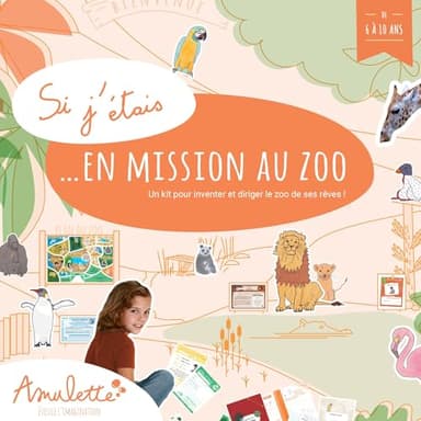 Amulette - Kit Si J’étais en Mission au Zoo - Jeu Éducatif 6 à 10 Ans - 50+ Accessoires pour Gérer Son Parc Animalier - Jouet Cadeau Enfant Fille Garçon Métier Animaux - Fabriqué en France - MZOO