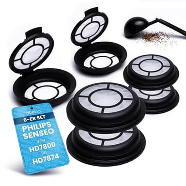 DL-pro Lot de 6 dosettes de café rechargeables convient pour Melitta 180424 pour machine à café Senseo HD7800 à HD7874 avec cuillère à café