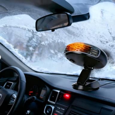 Chauffage Voiture 12V 150W- Chauffage Voiture Allume Cigare Chauffage d'Appoint pour Toutes Voitures Camping Car, Chauffage soufflant 2 en 1 pour Voiture ，Anti-buée pour Pare-Brise dégivreur