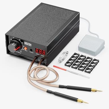 Seesii 8000W Soudeur par Point - SEE-08 Soudeuse à Point Portable 0,1-0,3 mm avec Double Sortie D'impulsion, Spot Welder 10-90 Vitesses Réglable par Pédale pour Fabrication de Packs de Batteries