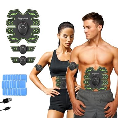 WeightWorld Ceinture Abdominale Electrostimulation, Electrostimulateur Musculaire EMS, Fessier, Jambes & Bras, Abdominaux Appareil Musculation Ceinture Homme & Femme, Rechargeable USB, Certifié CE