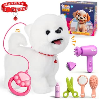 Chien Jouet Interactif En Peluche – Avec Mallette De Transport, Laisse, Accessoires – Marche, Aboie – Dès 3 Ans