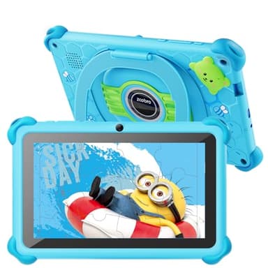 zcobro Tablette Enfant 7 Pouces Android avec WiFi IPS Display, 2 Go RAM, 32 Go ROM, Contrôle Parental, Étui Antichoc, Double Caméra, Éducatif