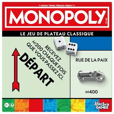Monopoly, Jeu de Plateau avec boîte de Rangement et pions Grand Format - Version française