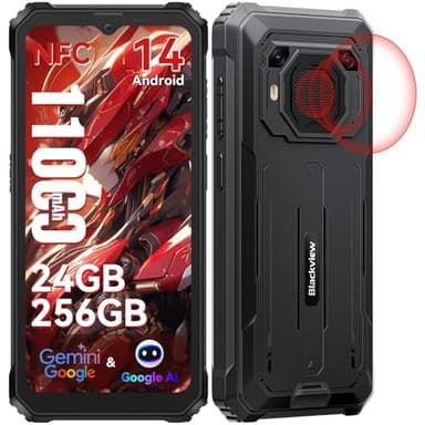 Blackview BV6200 Plus Téléphone Incassable 2025, Batterie 11000mAh Téléphone Portable Incassable 24Go+256Go/2To TF, 6.56" HD+, Caméra AI 16MP+13MP,NFC/GPS/98dB Haut-Parleurs Smartphone 2 Ans Garantie