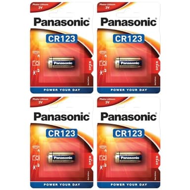 PANASONIC Lot de 4 Blisters de 1 Pile CR123 Lithium Power 3V