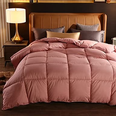 BOtizr Couverture De Lavable LéGèRe,éDredon Lit 2 Personnes 155 X 220 Cm,Couette en Duvet d'oie Et Plumes,Couette en Duvet LéGèRe Et Chaude pour Le Printemps/L'Automne/l'hiver,D,200x230cm (2.5kg)