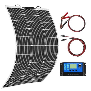 Aysolar Kit Panneau Solaire Souple 100W 18V Monocristallin Panneaux Solaires avec 10A Charge Contrôleur pour 12V Batterie, Camping-Car, Camper, Van, Bateaux, Caravane