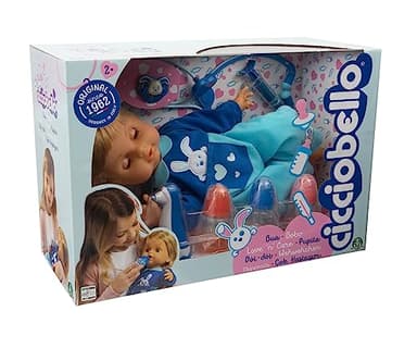 Cicciobello Bua, Poupée Interactive avec Accessoires, Jeux Enfants 2 Ans, Cicciobello avec Accessoires de Soins tels Que Thermomètre et Stéthoscope, Utilisez la Sucette pour la Faire Arrêter de