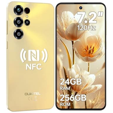 OUKITEL C68 Smartphone Pas Cher 2026-7.2" HD+ 120Hz Téléphone Portable Pas Cher, 24Go +256Go/TF 1To Telephone Android 15, 6000mAh Telephone Gaming, 64MP+8MP, NFC/4G Dual SIM/Face ID/Fingerprint/GPS