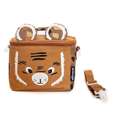 Les Déglingos Sac Isotherme Bébé (Speculos le Tigre) - Lunch Bag Enfant - Bagage Repas Enfant Garçon - Bandoulière - Pique-Nique Goûter - Isolant Peva - Marron