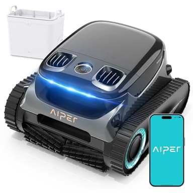 AIPER Scuba S1 Pro Robot Piscine Puissant sans Fil, 180 Mins Autonomie, Aspirateur Piscine Fond et Parois, Nettoyage Horizontal de la Ligne d'eau, Capacité 5L, Idéal pour Les Piscines Enterrées 200㎡
