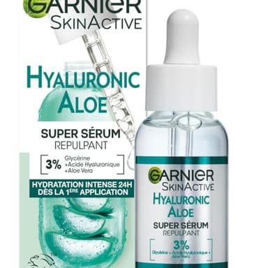 Garnier SkinActive - Sérum Gel Repulpant Hyaluronic Aloe - Soin Enrichi en Acide Hyaluronique et Aloe Vera - Pour Tous Types de Peaux - 30 ml