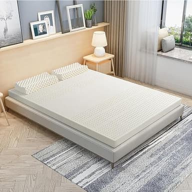 Surmatelas en latex naturel 100 % doux, pliable, 5,1 cm, parfait pour le confort et le soutien, 120 x 190 cm, idéal pour un meilleur sommeil