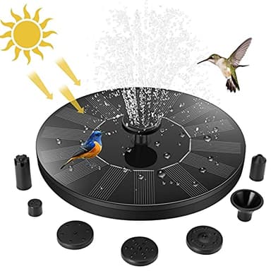 Jsdoin Fontaine Solaire Exterieure de Jardin, Pompe avec 7 Buses Abreuvoir Oiseaux Exterieur, Bains d'oiseaux, Etangs,Patio,Décoration de Jardin