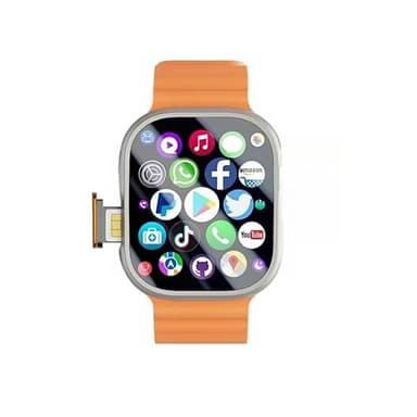 XINDADA HW Ultra 2 Appels AMOLED 4G Smartwatch avec caméra Wifi 2 Go de RAM 16 Go ROM Télécharger APP Jeu Android Smart Watch Support SIM Ca (Orange)