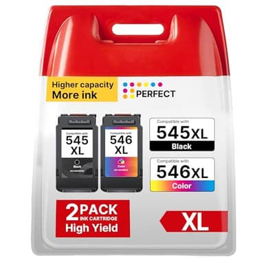 Washope 545 546 XL Cartouche d'encre Remplacement pour Canon 545 546 Cartouche pour Canon Pixma MX495 TS3150 TS3350 TS3151 TS3450 MG2550S MG2555S MG3050 MG2950 MG3051 (1 Noir, 1 Couleur)