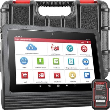 Launch X431 V+ Scanner de diagnostic de voiture Bluetooth avec lecteur de code OBD2 et tablette Android avec 2 ans de mise à jour en ligne - module de connexion Bluetooth DBScarII et kit complet d'accessoires