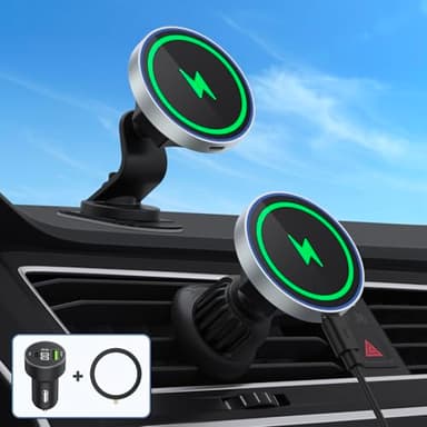 Vancle 15W Support Telephone Voiture Induction, Chargeur Mag-Safe Voiture【Grille d'aération/Support Voiture】 Telephone Voiture Magnétique Chargeur sans Fil pour iPhone 16/16e/15/14/13/12 Mini
