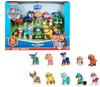 Paw Patrol - Pat Patrouille - Figurines 10e Anniversaire - 10 Figurines Articulées Chase, Marcus, Ruben, Stella, Zuma Et Bien d'autres - Pat Patrouille Jouet - Cadeau Enfant - Jouet Enfant 3 Ans et +