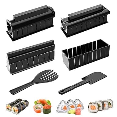 inheming Sushi Maker Kit Complet, 10 Pièces Moules à Sushi Kit de Préparation de Sushi Set Riz Rouleau Kit Sushi DIY