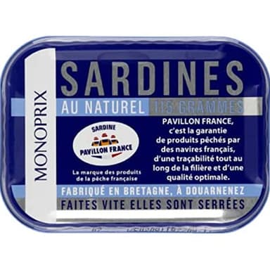 Monoprix Sardines au naturel - La boîte de 81 g net {goutt{