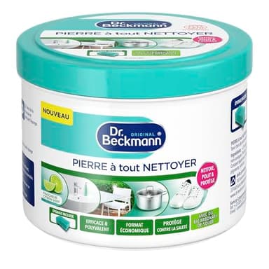 Dr. Beckmann - Pierre à Tout Nettoyer - Pierre Blanche de Nettoyage Avec du Bicarbonate de Soude - Efficace & Polyvalent - Nettoyant Basket Blanche & Autre - Nettoie, Polie & Protège - 550g