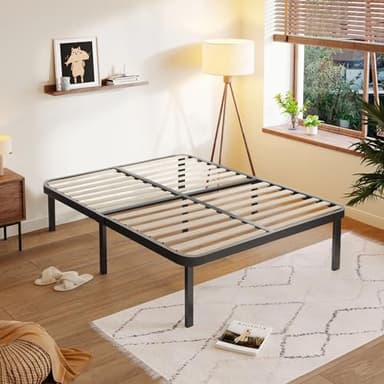 BOLLI - Sommier 140x190cm avec 7 Pieds Lit avec Sommier à Lattes pour Adulte 2x14 Lattes Résistant et Confortable Montage Rapide et Facile (Sommier 140x190-7pieds) L-Lit-A