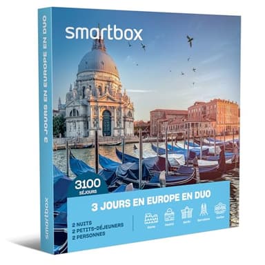 SMARTBOX - Coffret Cadeau Couple - Idée cadeau original : Séjour de 3 jours pour deux dans les villes les plus belles d'Europe