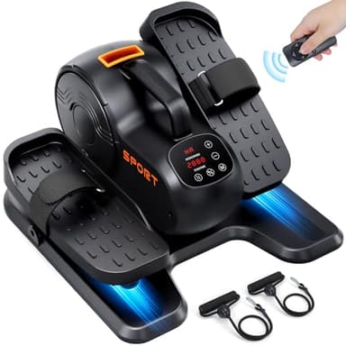 Dripex Mini Vélo Elliptique Électrique, Ultra Silencieux Machine Elliptique Éectrique Domestique sous Table, Vélo Elliptique d'appartement avec Télécommande et Bandes de Résistance