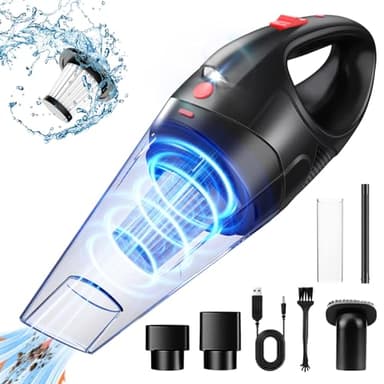 Aspirateur à Main, 12000Pa 120W USB Rechargeable Sans fil Portable Mini Aspirateur, Puissant Aspirateur à Main Humide et Sec, Convient pour la Voiture, la Maison, la Cuisine, les poils d'animaux