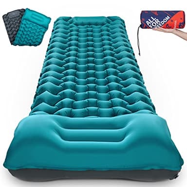 AKSOUL Matelas De Camping Auto-Gonflant: Grand Matelas Gonflable Extérieur Ultra-Léger Épais Matelas De Couchage Gonflable Avec Oreiller Matelas D'Isolation Thermique Pliable Pour Tente Trekking Plage