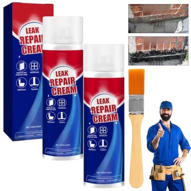 Yagerod Spray d'étanchéité imperméable – Étanchéité instantanée, crème de réparation de fuites 100 ML avec Pinceau, Haute Basse température, for toits, tuyaux, Joints, etc.(2PCS)