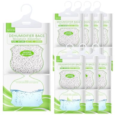 AMZJMT Pack de 8 Absorbeur d'humidité,Sachet absorbeur d'humidité pour éliminer l'humidité et les mauvaises odeurs des armoires, des chambres, anti humidité maison,Vert,Sécheurs d'air