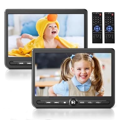 Arafuna 10.5" Deux Lecteur DVD Voiture Double ecrans indépendant Portables, écran de Voiture Rechargeable pour Lire Un Film différent ou Deux, appuie - tête de Voiture avec Batterie de 5 Heures