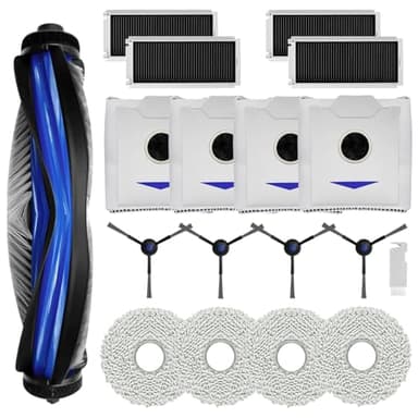 SpeHiate Accessoires de Rechange pour Ecovacs Deebot N30 PRO OMNI/ N30 OMNI/ N30 PRO, Pièce avec 1 Brosse Principale, 4 Filtres HEPA, 4 Serpillère, 4 Sac à Poussière, 4 Brosses Latérales