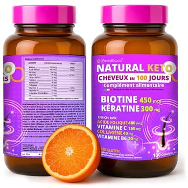 Biotine cheveux pousse rapide | complement alimentaire cheveux avec 12 vitamines | Pousse cheveux très rapide | chute de cheveux femme et homme | repousse cheveux | complement cheveux NATURALKETO®