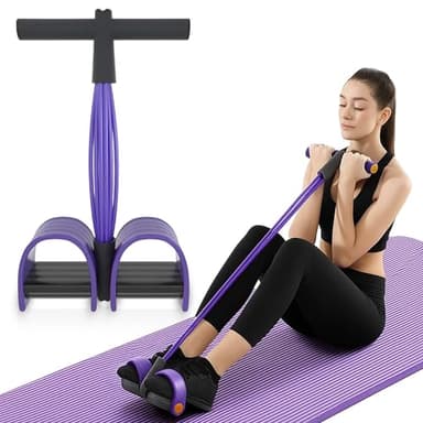 Pédale de Élastique Fitness Corde De Tension, 6 Tube Multifonctionnelle Bande de Résistance Sit-up Bodybuilding Expander pour Les Bras, Ventre, Pilates, Yoga,Gymnastique