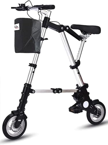 Kcolic Mini Vélo Pliable 8 Pouces, Vélo Pliant Portable avec Panier, Ultraléger pour Étudiants Adultes, Vélo Pliant pour Sports Plein Air, Cyclisme, Voyages Et Déplacements Domicile Travail C,8in