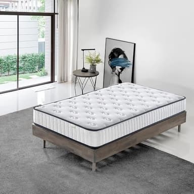 DEWINNER Matelas 90x190 | Mousse 22 cm et Mousse A Mémoire Matelas | Parfait Soutien Haute Resilience Ultra Respirante | Matelas réversible à Deux Faces entièrement utilisables (90_x_190_cm, 22)