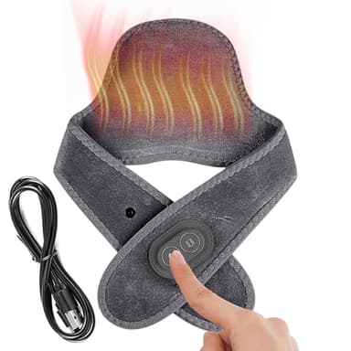 Écharpe Chauffante Cervicales Coussin Chauffant Cervicales Sans Fil Tour De Cou Électrique 3 Réglages De Température USB Rechargeable Pour Soulager Les Douleurs Musculaires Adultes Seniors Maison