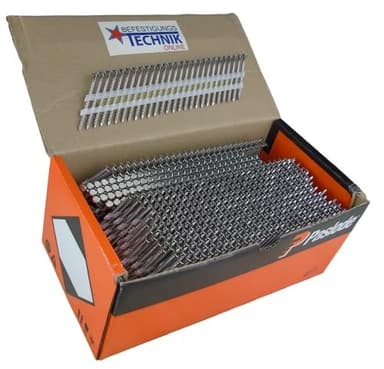 Lot de 1 100 clous à bandes 34° - 2,8 x 55 mm - Anneau A2 en acier inoxydable lié au plastique - Convient pour Paslode, HiKOKI, Hitachi, DeWalt, Makita