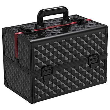 Yaheetech Mallette à Maquillage XL Coffret à Cosmétiques Beauty Case pour Voyage Coiffeur/Maquilleur/Visagiste 35 x 22 x 25 cm Noir